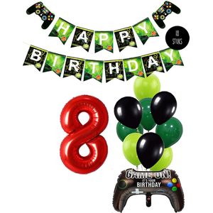 Cijfer Ballon 8 Game Videospel Verjaardag Thema - De Versiering voor de Gamers Birthday Party van Snoes