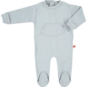 Baby pyjama grijs met voetjes bio katoen maat 46