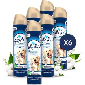 Glade Luchtverfrisser Spray - Refreshing Air - Tegen Huisdierengeurtjes - 6 x 300ml