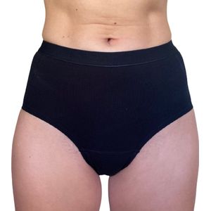 Volcare katoen- 4 laags wasbaar kruisje - Incontinentie Dames - Incontinentie Ondergoed - Menstruatie ondergoed Vrouw - Menstruatieondergoed - Wasbaar - alternatief voor Wasbaar Maandverband - Period underwear - Onderbroek - Zwart - Maat XL