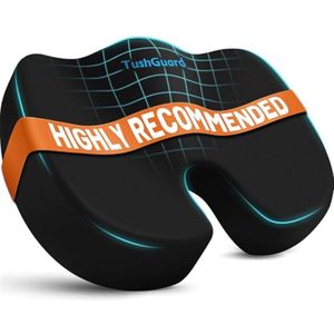 Ergonomisch Zitkussen voor Bureaustoel – Traagschuim, Antislip, Geschikt voor Pijnverlichting, zwart, X-Large