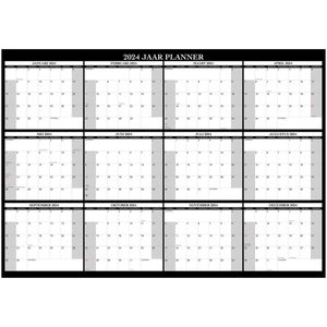 Jaarplanner 2024 - A0 - Zwart - 118x84cm