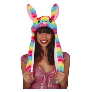Fiestas Guirca - Bunny hoed multicolor met beweging