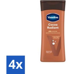4 x Vaseline Bodylotion Cocoa 200 ml - Herstellende Bodylotion - Cacaoboter - Vaseline - Droge Huid - Doffe Huid