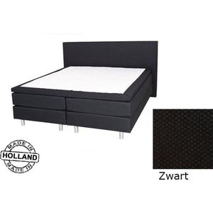 Slaaploods.nl Anda - Boxspring inclusief matras - 90x220 cm - stof - Zwart