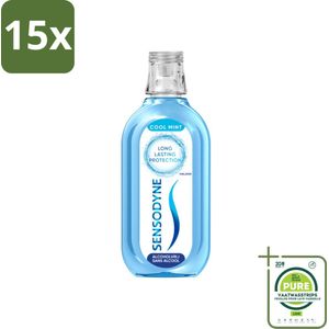 15 x Sensodyne - Mondwater - Fresh & Cool - Gevoelige Tanden - 500 ml - Grootverpakking - Mondwater - Gevoelige Tanden - Tandgevoeligheid - Fluoride - Frisse Adem