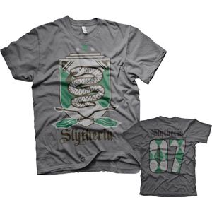 Harry Potter Heren Tshirt -S- Slytherin 07 Grijs