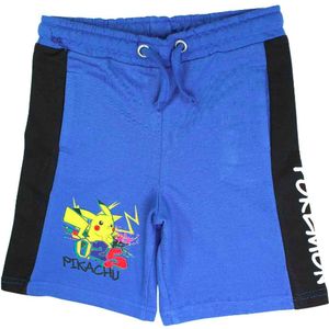 Pokémon jongens short / bermuda - korte broek met Pikachu opdruk - blauw - maat 14 jaar