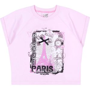 Roze T-shirt met korte mouwen PARIS / 116cm