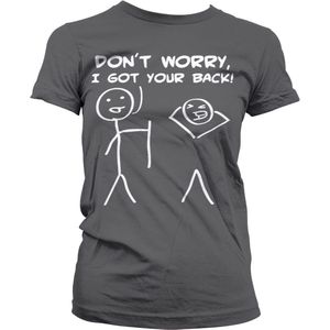 Hybris Don't Worry, I Got Your Back! Girly T-Shirt Damen Dark-Grey-S