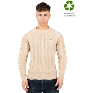 CORBY CABLE KNIT SWEATER - BEIGE S