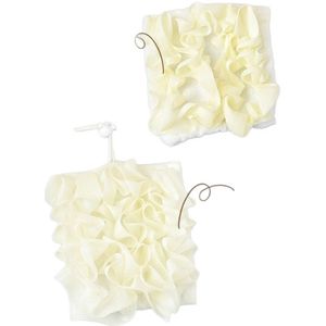 Douche Puff - 2 Stuks - Mesh-poef lichaam - Relaxing Bad -Grote bad- en douchebal - Douche - Bad - Relaxing Bad & Douche Puff - Badkamer - Accessoires Badkamer - 14×14cm - Geel