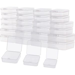 Provento - Doorzichtige Opbergdozen met Scharnierdeksel (27 Stuks) - Pillen, Kralen, Sieraden Opbergdoosjes