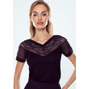 Eldar Gusta blouse - zwart met tiule en kanten S