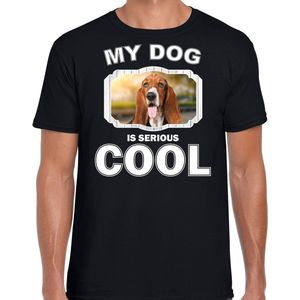 Basset honden t-shirt my dog is serious cool zwart - heren - Basset liefhebber cadeau shirt M