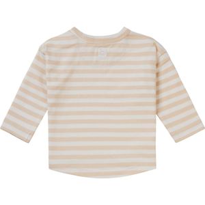 Noppies Unisex Tee Bhisho long sleeve stripe Unisex T-shirt - Biscotti - Maat 80