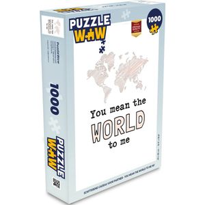 Puzzel Spreuken - You mean the world to me - Liefde - Spreuken - Mannen - Vrouwen - Legpuzzel - Puzzel 1000 stukjes volwassenen