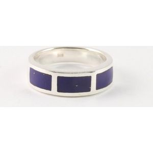 Zilveren ring met lapis lazuli - maat 19.5
