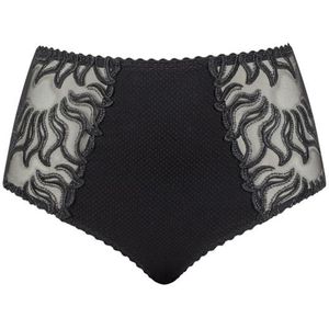 Louisa Bracq Esperanza maxi slip – zwart – hoge taille met geborduurde details - 42