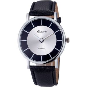 Fako Bijoux® - Horloge - Geneva - Metal - Zwart