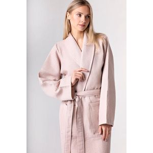 Casilin - Wafel Sauna Badjas - Dames/Heren - 100% Katoen - XL - Misty Pink - Roze