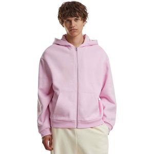 Build Your Brand Fluffy Sweatshirt Met Rits Roze M Man