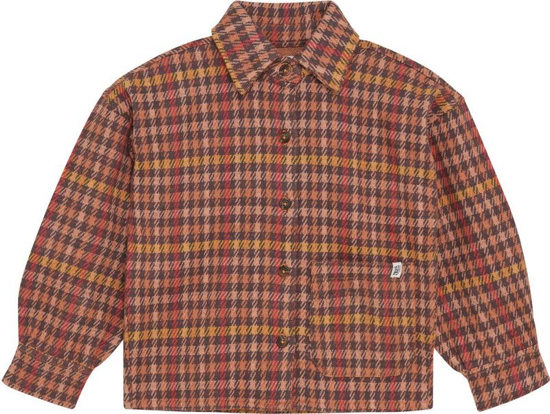 Noppies Blouse Pomona - Check Pattern Light Brown - Maat 92