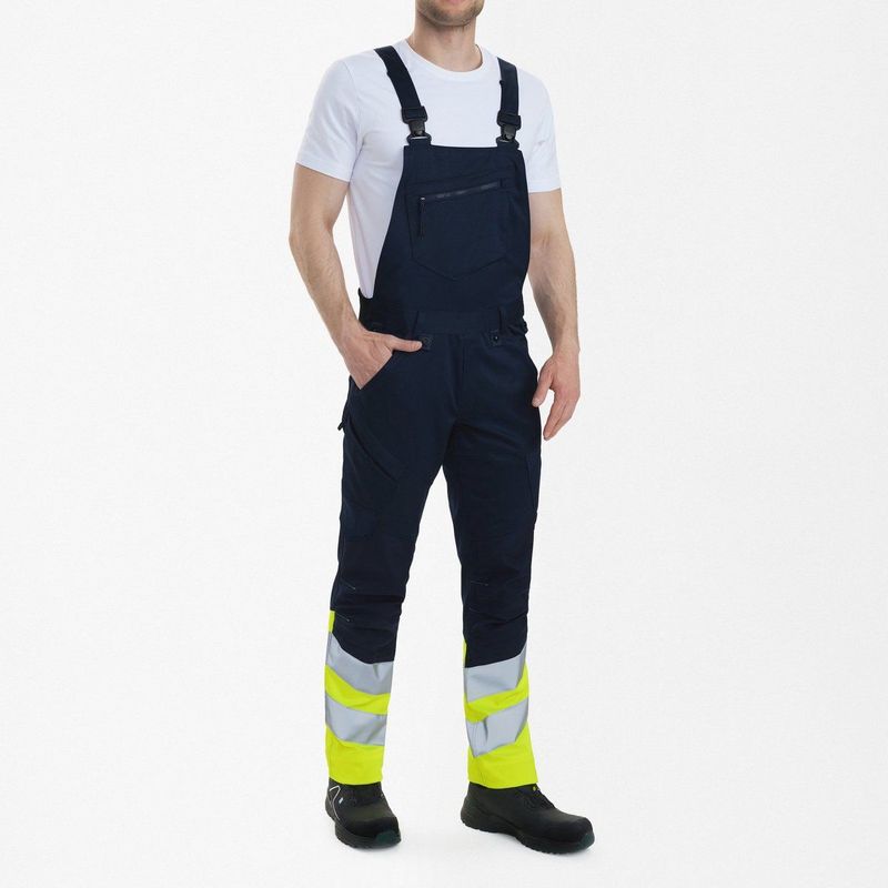 Engel Safety Amerikaanse overall met 2-weg stretch 3546-314 - Blue Ink / Hi-vis Yellow - 42
