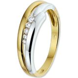 The Jewelry Collection Ring Zirkonia - Bicolor Goud (14 Krt.)