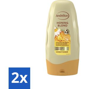 2 x Andrélon - Honing Blond - Conditioner - 250 ml - Blond Haar Conditioner - Conditioner Voor Blond Haar - Glans Conditioner - Haarverzorging Blond Haar - Kamille Conditioner