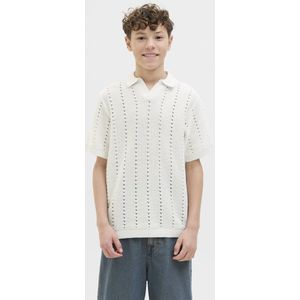 Jack & Jones - Jorparos Knit Easter SS Polo - Off-White - Gerecycled Katoen