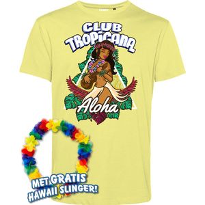 T-shirt Hawaiian Hula Ukelele | Toppers in Concert 2024 | Club Tropicana | Hawaii Shirt | Ibiza Kleding | Lichtgeel | maat XXL