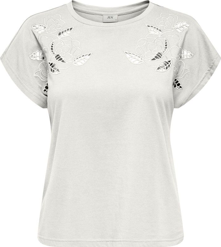 JDY - JDYROSE O-NECK EMB TOP JRS - Dames - Blouses