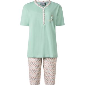 Lunatex - dames shortama 124220 - zomer pyjama - groen - maat S