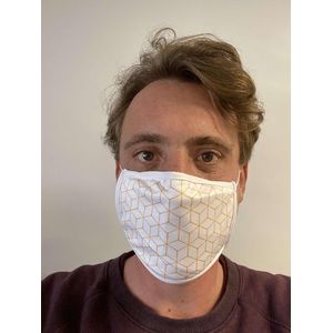 Mondkapjes met 3D blokmotief