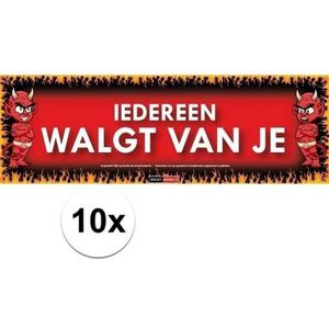 10x Sticky Devil Iedereen walgt van je grappige teksen stickers