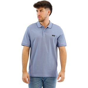 Calvin Klein Stretch Pique Tipping Korte Mouw Poloshirt Blauw S Man