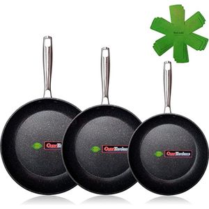 kookpotten / pannen set - Non-stick / Koekenpannenset, frying pan set, PFAS-vrij, vaatwasserbestendig18-20-24 cm