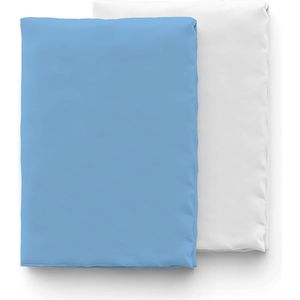 Hoeslaken wit blauw katoen
