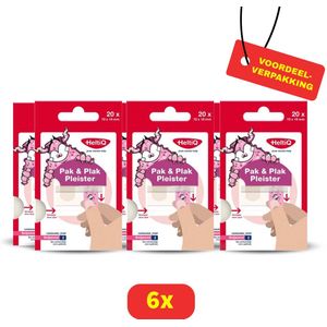 Heltiq Pak & Plak Pleisters - Roze - 6 x 20 Stuks Voordeelverpakking!