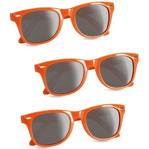 5x stuks hippe zonnebrillen met oranje montuur - UV400 bescherming - Koningsdag - EK/WK verkleed accessoires