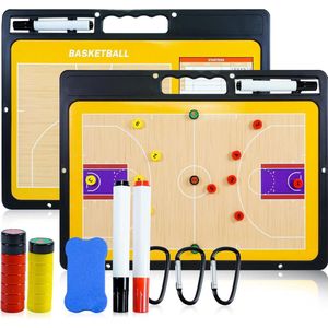 Magnetisch Tactisch Bord Basketbal - Coachingsbord met Stift, Magneten, Wisser - Tactische Markerborden voor Basketbaltraining en Voorbereiding op Wedstrijden