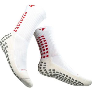 Trusox Mid-Calf Cushion Crew 3.0 Gripsokken - Wit / Rood | Maat: 34,5-38,5