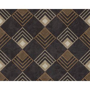 ART DECO BEHANG | Grafisch - antraciet crème beige - A.S. Création New Life