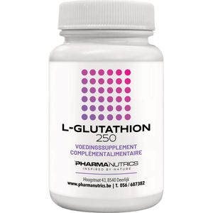 L-GLUTATHION 30 V-CAPS PHARMANUTRICS // L-GLUTATHION 250 MG// ANTI-OXIDANT // DETOX //LEVER//VOEDINGSSUPPLEMENT