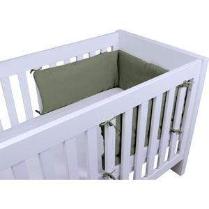 Honeybears Baby Bedbumper – Box omrander – Hoofdbeschermer - Bedomrander ledikant – Bed omrander - Jongens/Meisjes – 180 x 30 cm - Groen