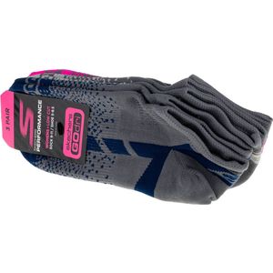 Skechers 3pk Womens Non Terry Low Cut S106751-DKGY, Vrouwen, Veelkleurig, Sokken, maat: 36-40