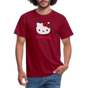 Hello Kitty Klassiek Portret Met Hello Kitty Tekst T-Shirt Heren
