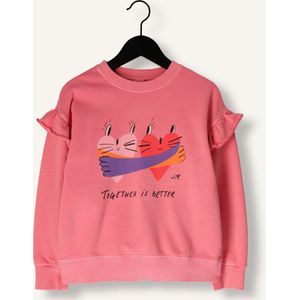 Jelly Mallow Together Pigment Ruffled Sweatshirt Truien & Vesten Meisjes - Sweater - Hoodie - Vest- Roze - Maat 104/110
