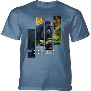 T-shirt Protect Gorilla Split Portrait Blue 4XL